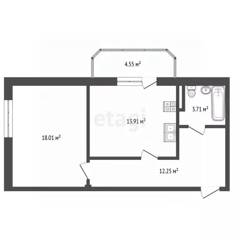 1-к кв. Чувашия, Чебоксары Новый Город мкр, ул. Новогородская, 28 ... - Фото 1