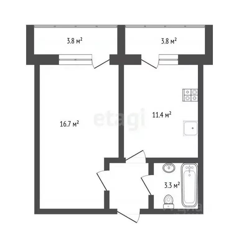 1-к кв. Тюменская область, Тюмень Широтная ул., 126к3 (34.9 м) - Фото 1
