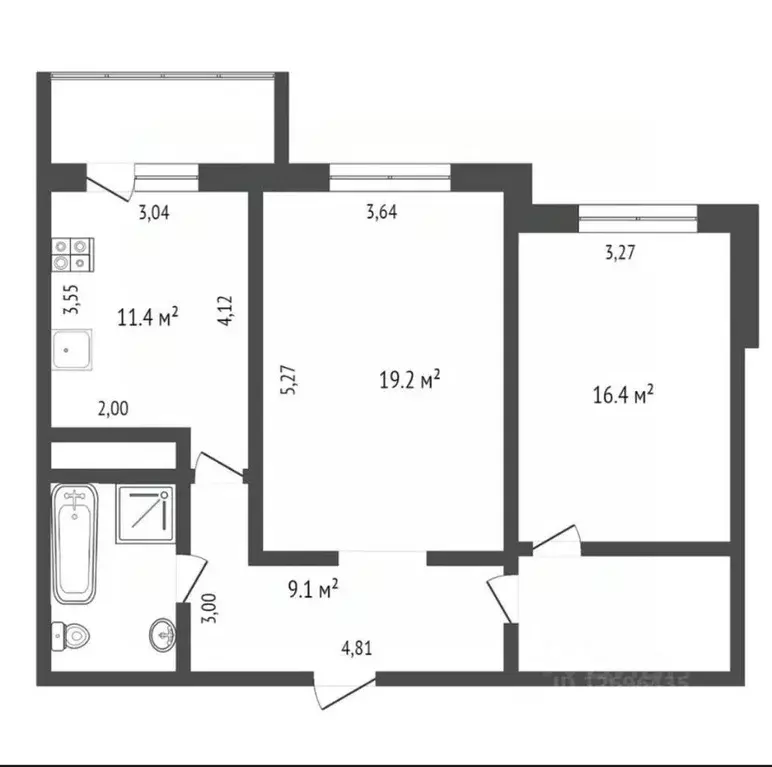 2-к кв. Московская область, Люберцы городской округ, Октябрьский пгт ... - Фото 2