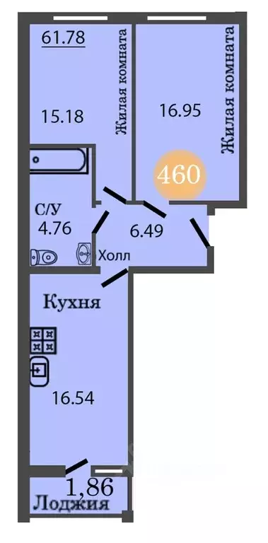 2-к кв. калининградская область, калининград ул. генерал-фельдмаршала . - Фото 0