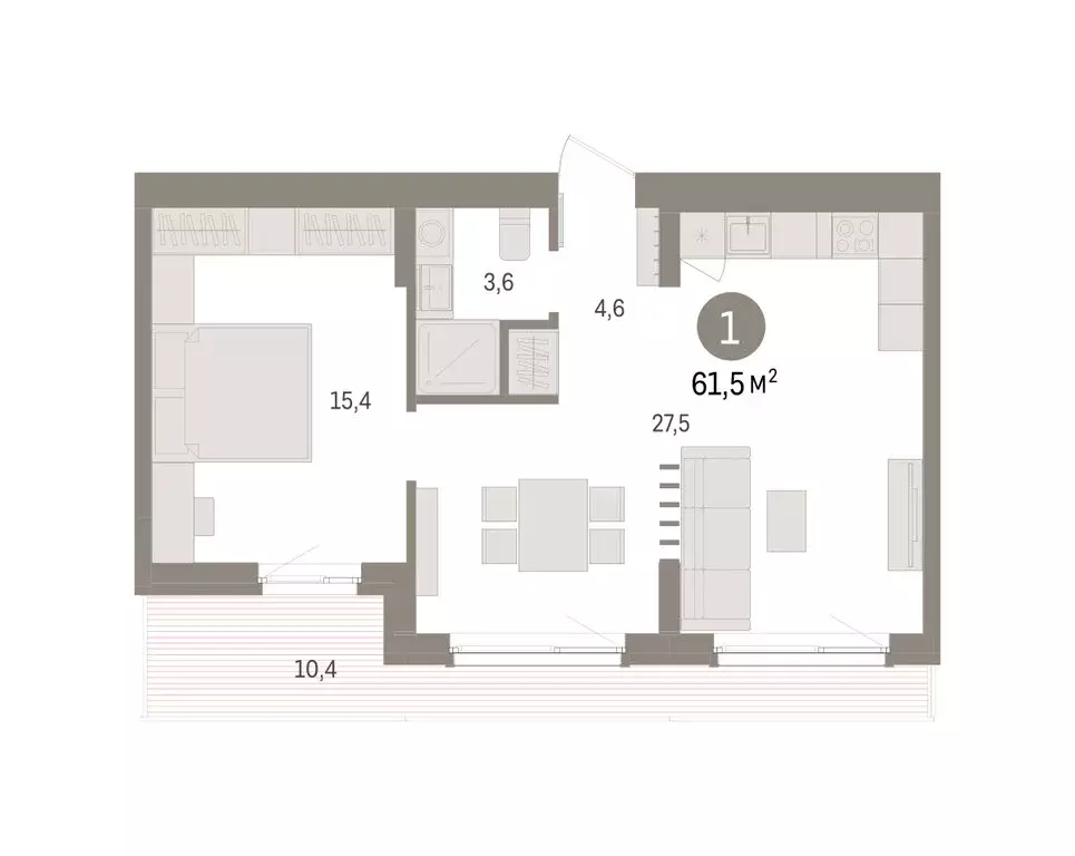 1-комнатная квартира: Пермь, улица Солдатова (61.54 м) - Фото 2