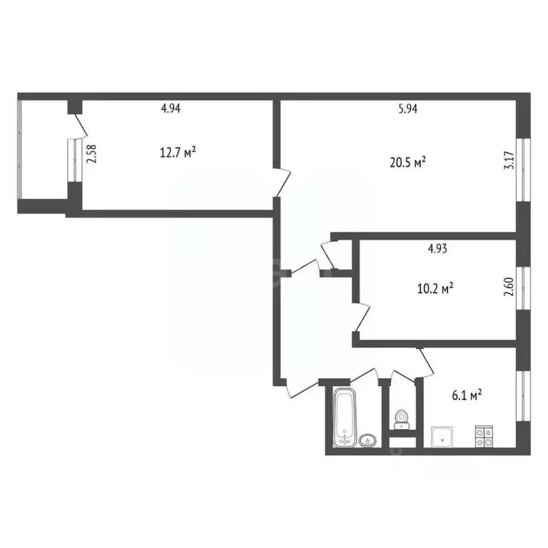 3-к кв. Москва ул. Старый Гай, 1К2 (58.8 м) - Фото 1