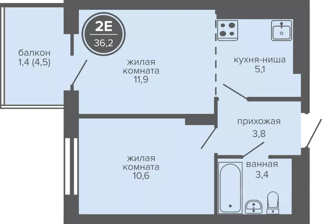 2-к кв. Пермский край, Пермь ш. Космонавтов, 309А (36.2 м) - Фото 0