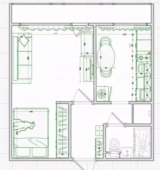 1-к кв. Санкт-Петербург Новоизмайловский просп., 46К1 (26.7 м) - Фото 2