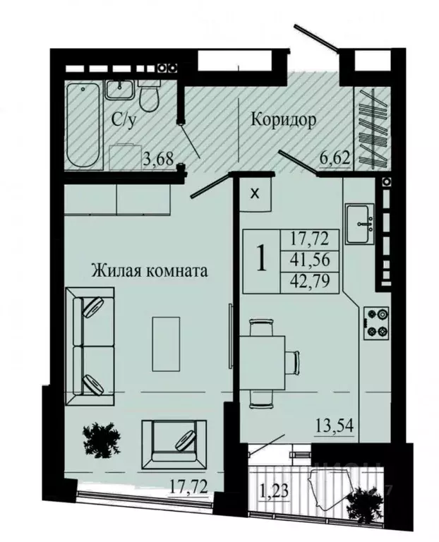 1-к кв. Свердловская область, Нижний Тагил ул. Удовенко, 2 (41.0 м) - Фото 1