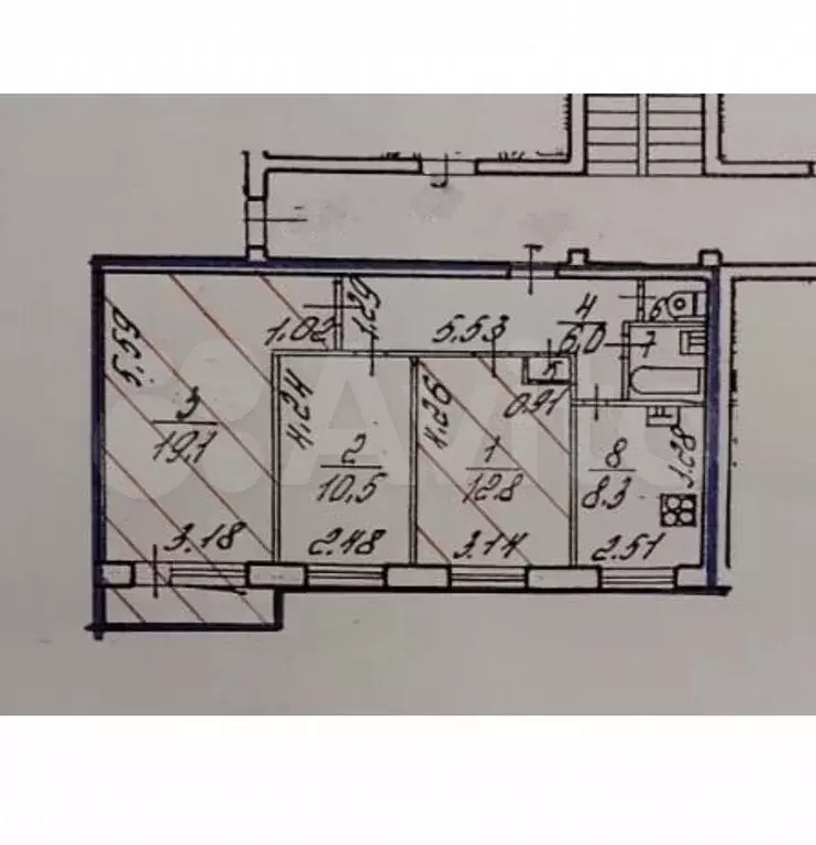 3-к. квартира, 61 м, 7/9 эт. - Фото 1