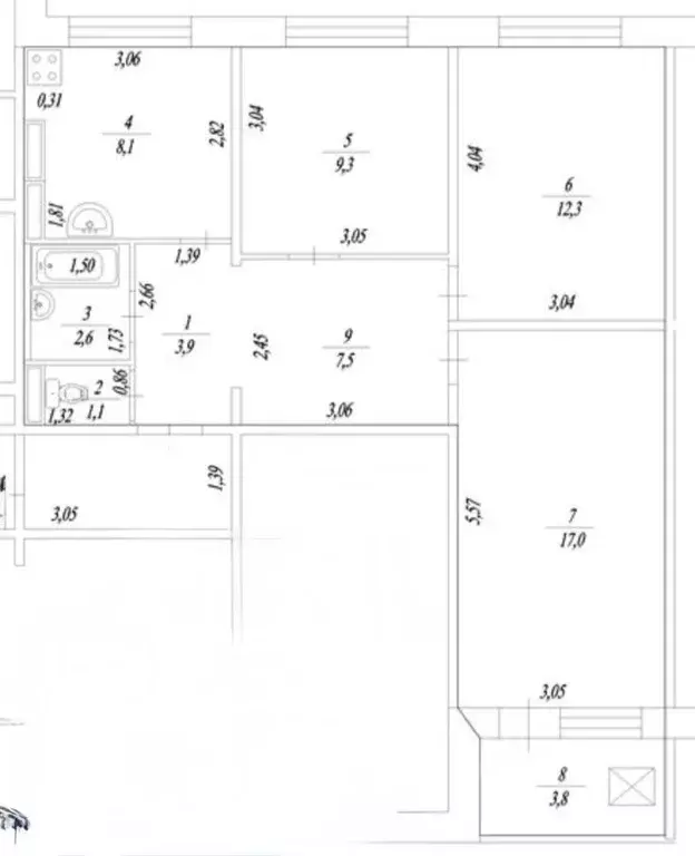 3-к кв. Башкортостан, Уфа ул. Рудольфа Нуреева, 14А (69.5 м) - Фото 1