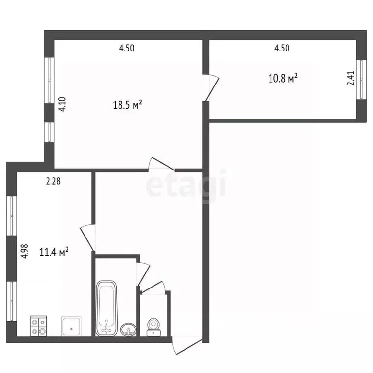 2-к кв. Ярославская область, Рыбинск Гражданская ул., 49 (56.5 м) - Фото 1
