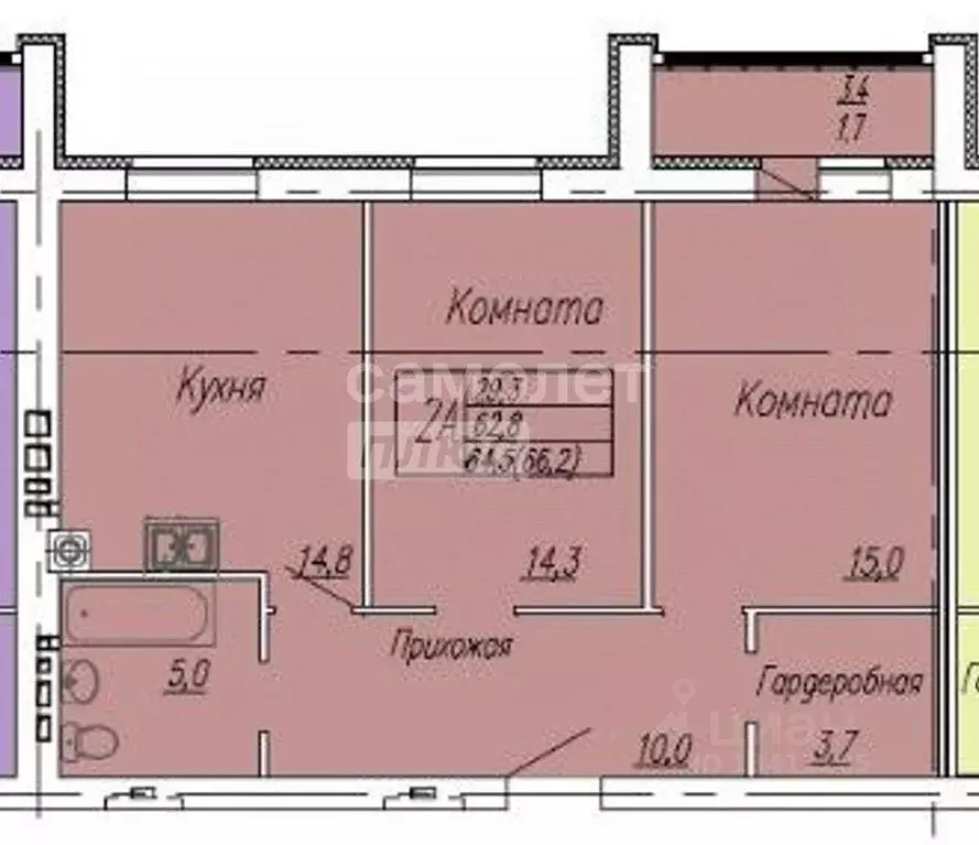 2-к кв. Ивановская область, Иваново Самоцветы мкр, 8 (66.2 м) - Фото 1