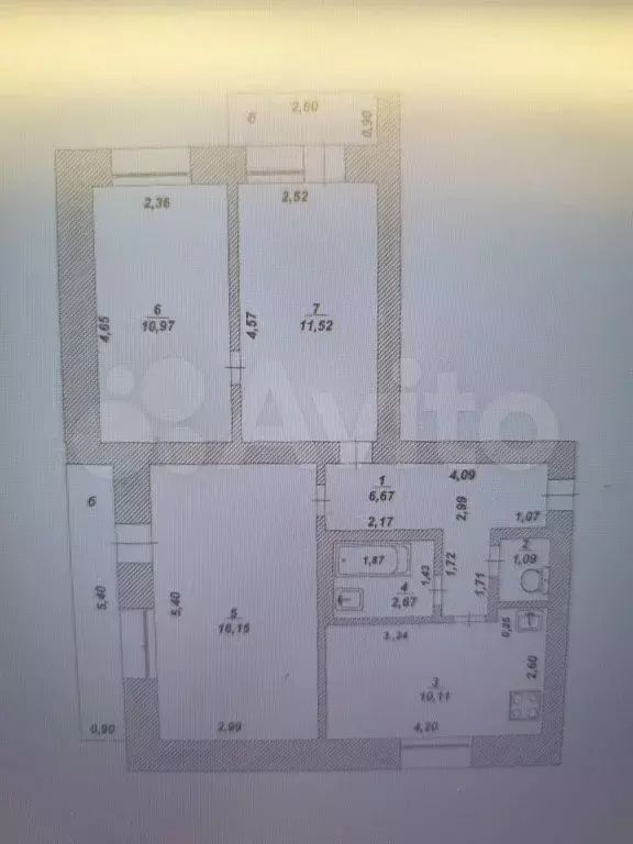 3-к. квартира, 59,2 м, 3/3 эт. - Фото 0