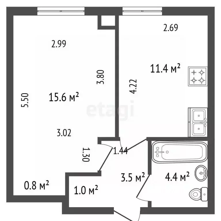 1-к кв. Санкт-Петербург Смоленская ул., 18 (36.8 м) - Фото 2