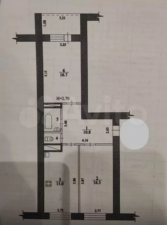 2-к. квартира, 63,3 м, 3/9 эт. - Фото 0