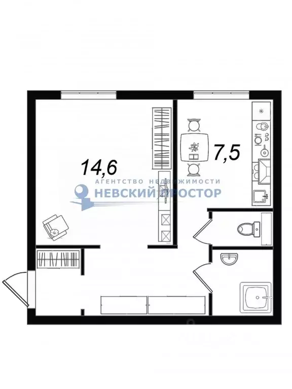 1-к кв. Санкт-Петербург просп. Энгельса, 28 (35.8 м) - Фото 1