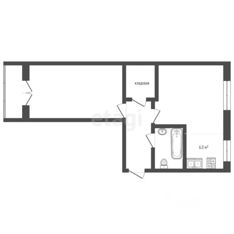 2-к кв. Крым, Симферополь ул. Кечкеметская (46.7 м) - Фото 2