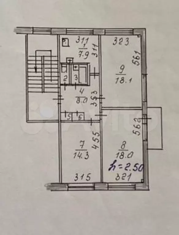 3-к. квартира, 70,6 м, 4/5 эт. - Фото 0