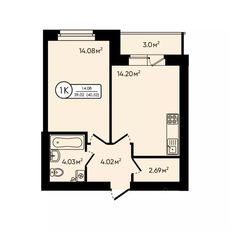 1-к кв. Ярославская область, Ярославский муниципальный округ, д. ... - Фото 1