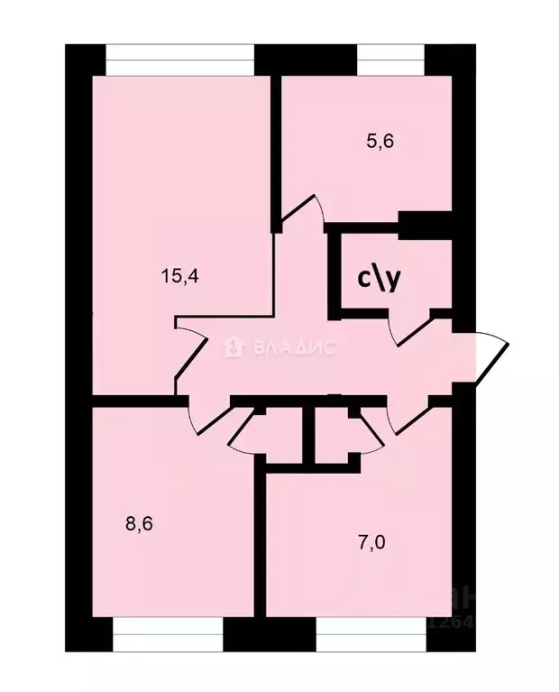 3-к кв. Санкт-Петербург ул. Червонного Казачества, 20 (41.8 м) - Фото 1
