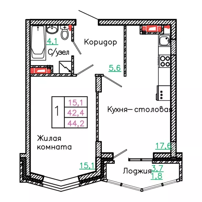 1-к кв. Белгородская область, Старый Оскол Садовые Кварталы мкр, 4 ... - Фото 1