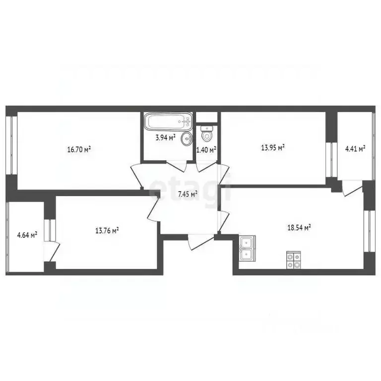 3-к кв. Санкт-Петербург просп. Крузенштерна, 2 (81.0 м) - Фото 1