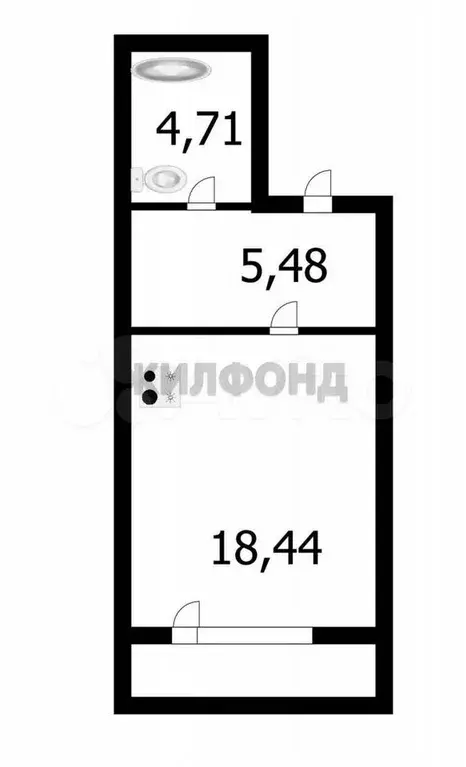 Квартира-студия, 28,7 м, 12/26 эт. - Фото 0