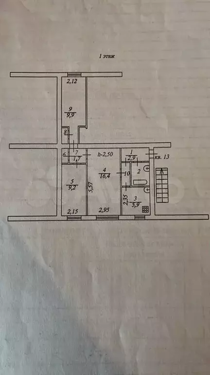 3-к. квартира, 53 м, 1/3 эт. - Фото 0