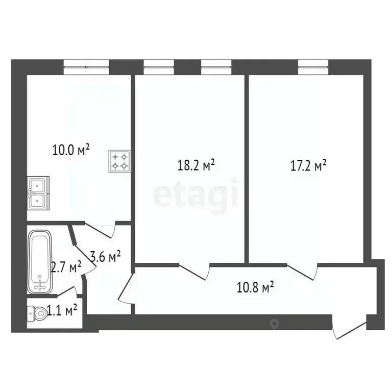 2-к кв. Санкт-Петербург Кондратьевский просп., 32 (64.4 м) - Фото 2