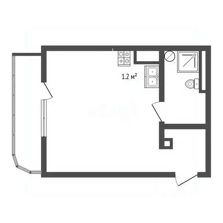 Студия Севастополь ул. Адмирала Фадеева, 18 (37.7 м) - Фото 2