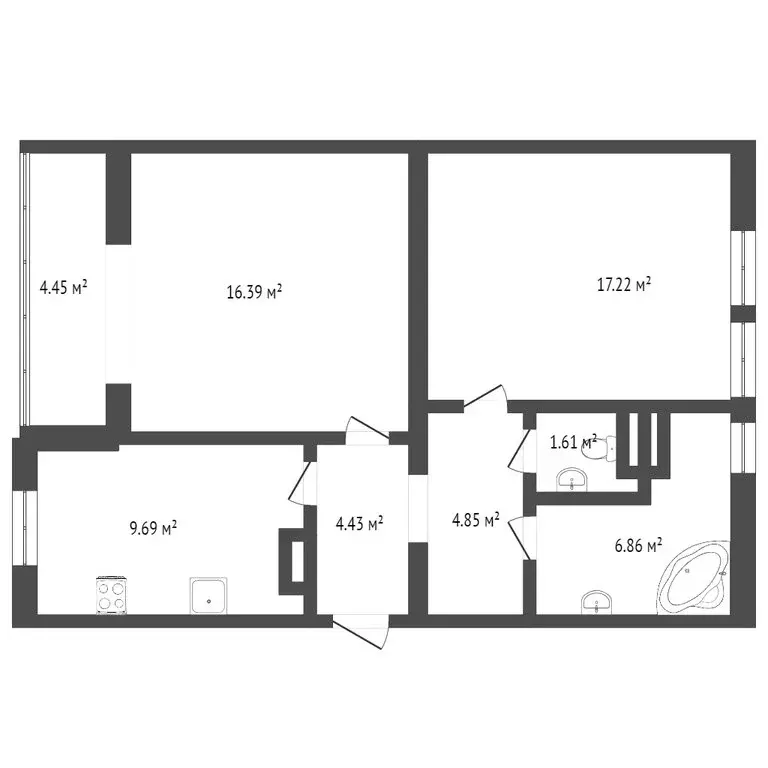 2-комнатная квартира: Севастополь, улица Комбрига Потапова, 29 (60.3 ... - Фото 1