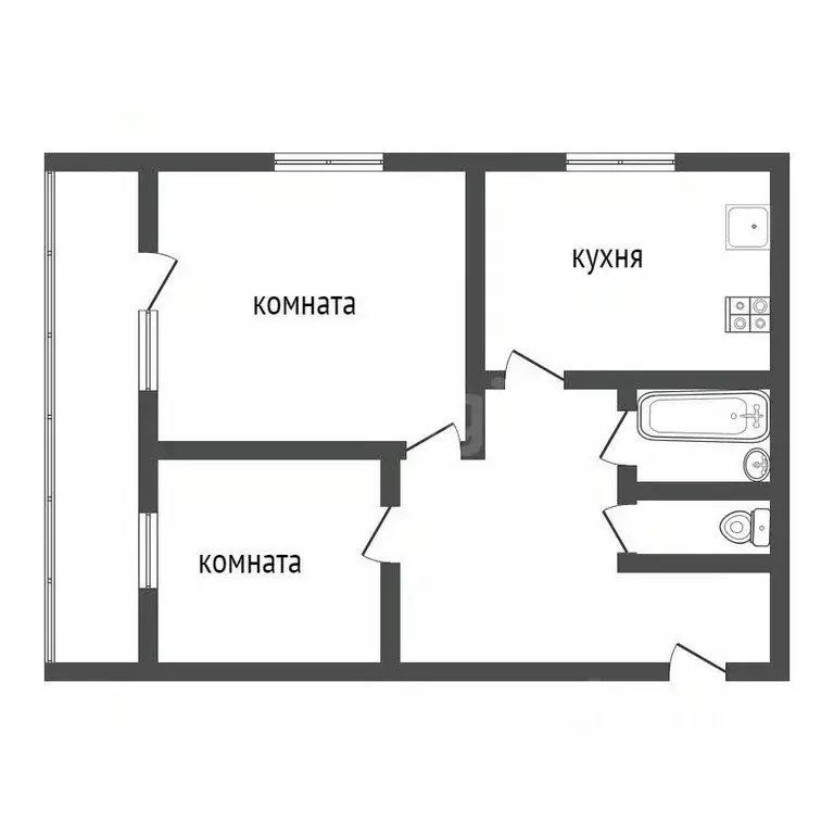 2-к кв. Тульская область, Тула ул. Прокудина, 2к2 (50.0 м) - Фото 1
