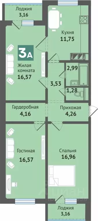 3-к кв. Марий Эл, Медведево городское поселение, Медведево пгт ул. ... - Фото 1