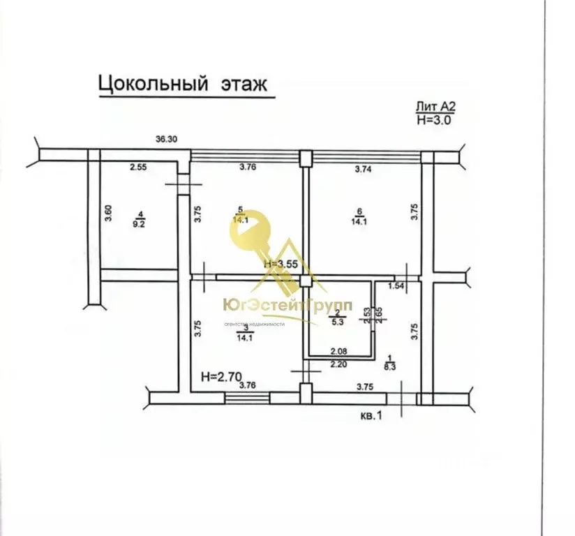 Студия Краснодарский край, Туапсе Светлый пер., 9Г (65.1 м) - Фото 1