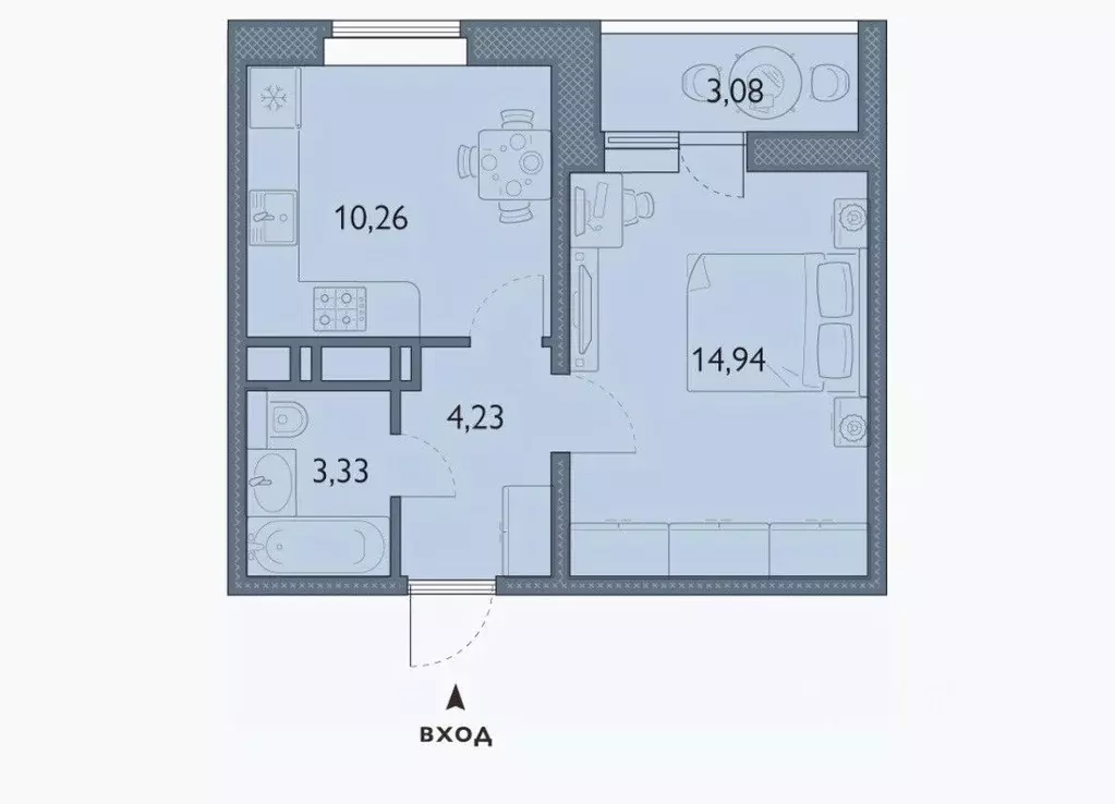 1-к кв. Брянская область, Брянск просп. Станке Димитрова, 67к7 (34.3 ... - Фото 2
