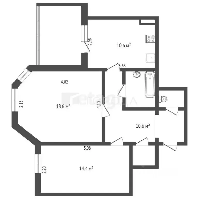 2-к кв. Томская область, Томск пос. Степановка, пер. Ботанический, ... - Фото 2