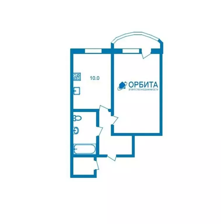1-комнатная квартира: Тюмень, улица Героев Космоса, 19 (35.3 м) - Фото 1