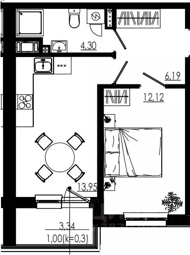 1-к кв. Ленинградская область, Тосненский район, Форносовское ... - Фото 1