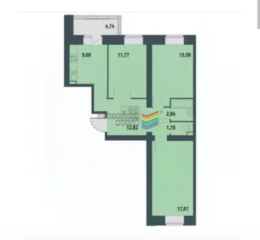 3-к кв. Красноярский край, Красноярск ул. Светлова, 12 (71.0 м) - Фото 2