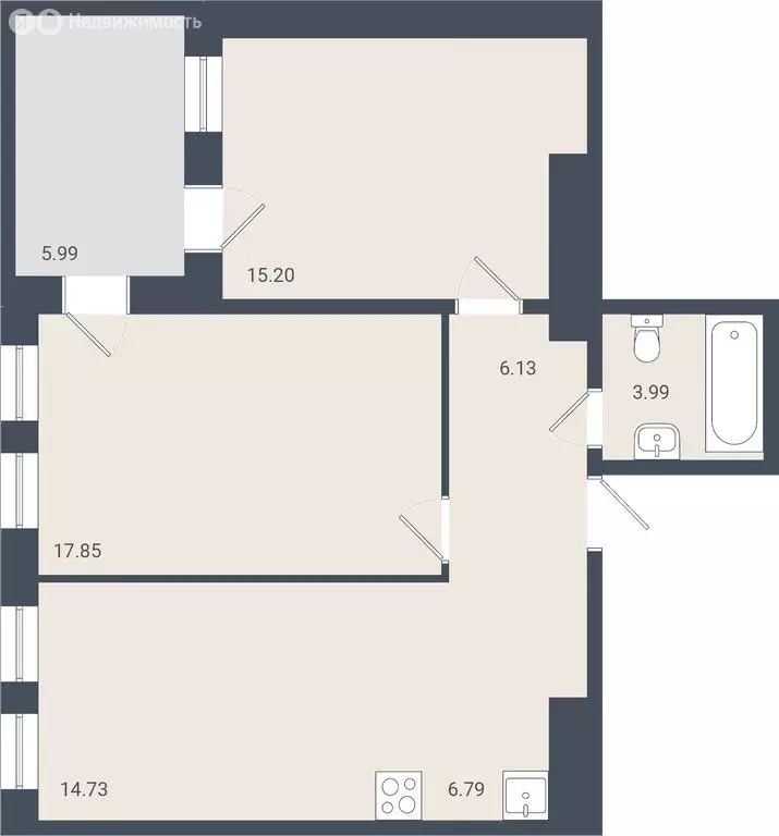 2-комнатная квартира: Батайск, улица Крупской, 5Б (66.5 м) - Фото 0