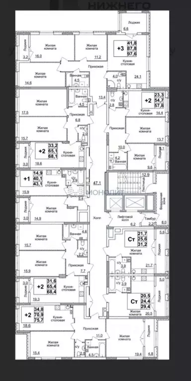 2-к кв. Нижегородская область, Нижний Новгород ул. Родионова, 31 (68.0 ... - Фото 1