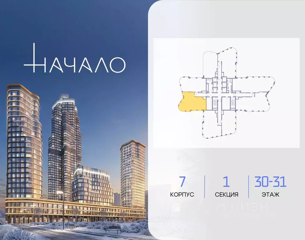 2-к кв. Москва Начало жилой комплекс (128.2 м) - Фото 2