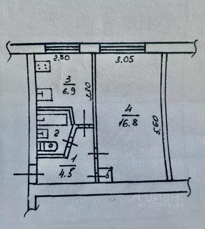 1-к кв. Крым, Симферополь ул. Железнодорожная, 6 (31.1 м) - Фото 1
