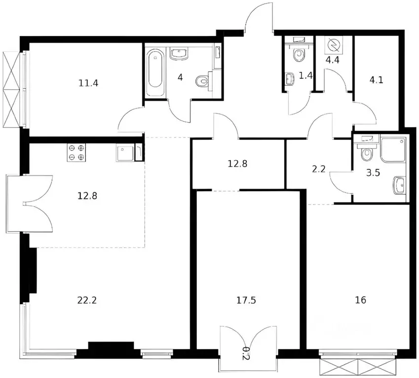 4-к кв. Москва Большая Филевская ул., 3к3 (115.6 м) - Фото 1