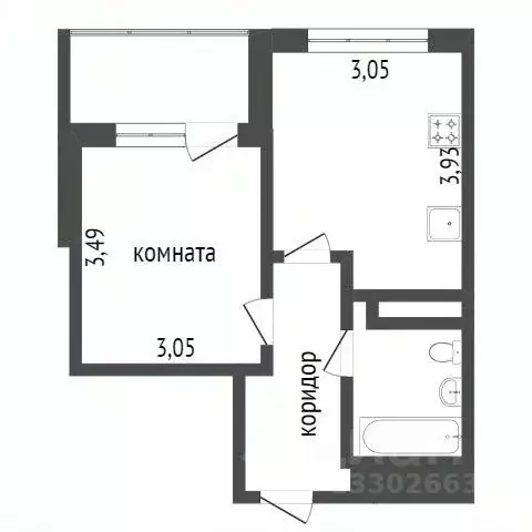 1-к кв. Ханты-Мансийский АО, Сургут ул. Ивана Захарова, 20 (32.3 м) - Фото 1