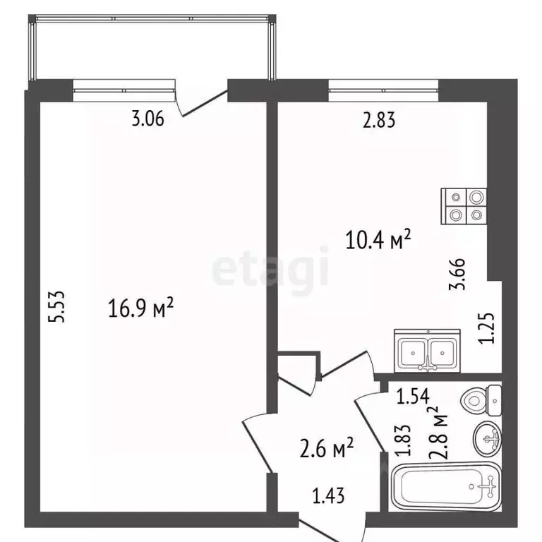 1-к кв. Самарская область, Самара ул. Осипенко, 34 (34.0 м) - Фото 1