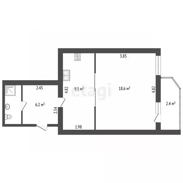 Студия Санкт-Петербург просп. Наставников, 19 (37.8 м) - Фото 1