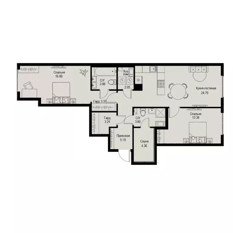 2-к кв. Санкт-Петербург ул. Профессора Попова, 38 (80.51 м) - Фото 0