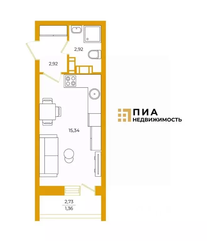 Студия Ленинградская область, Мурино Всеволожский район, ул. ... - Фото 2