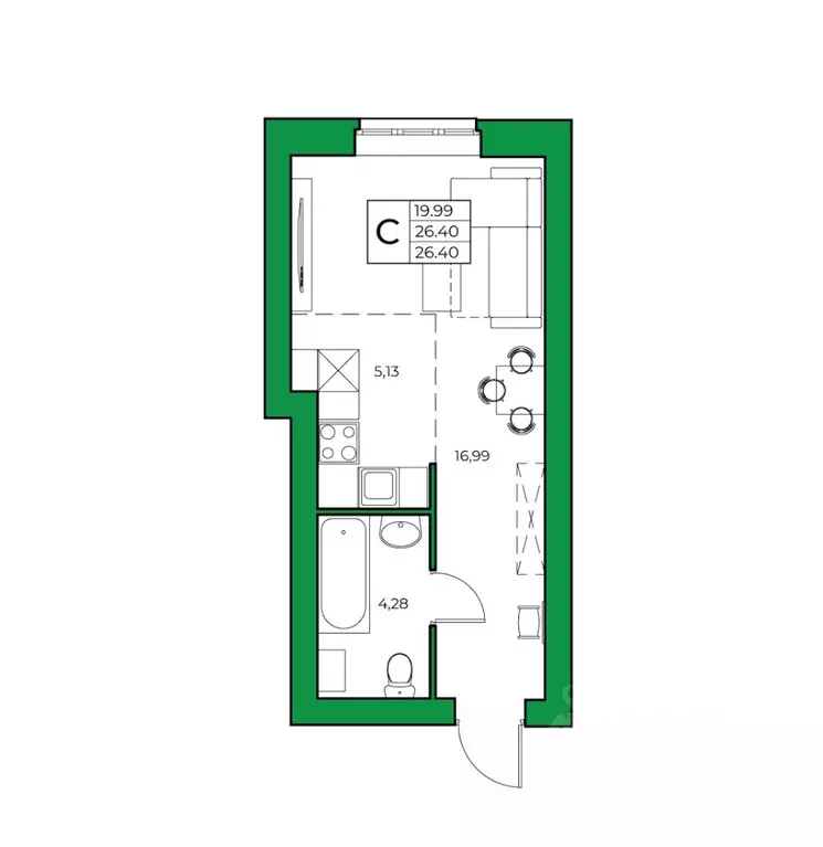 1-к кв. Башкортостан, Уфимский район, Зубовский сельсовет, с. Зубово ... - Фото 1