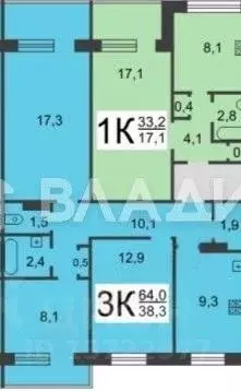3-к кв. Нижегородская область, Нижний Новгород ул. Героя Советского ... - Фото 2