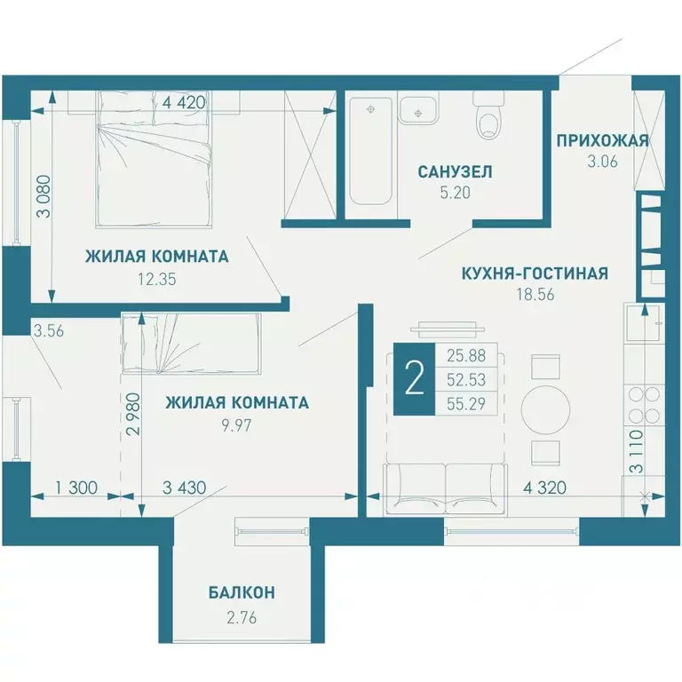 2-к кв. Краснодарский край, Краснодар пос. Березовый, Витаминкомбинат ... - Фото 1