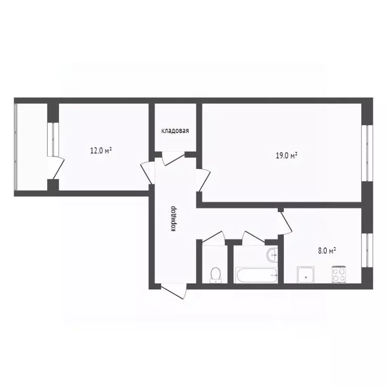 2-к кв. Воронежская область, Воронеж Новосибирская ул., 26 (57.0 м) - Фото 2